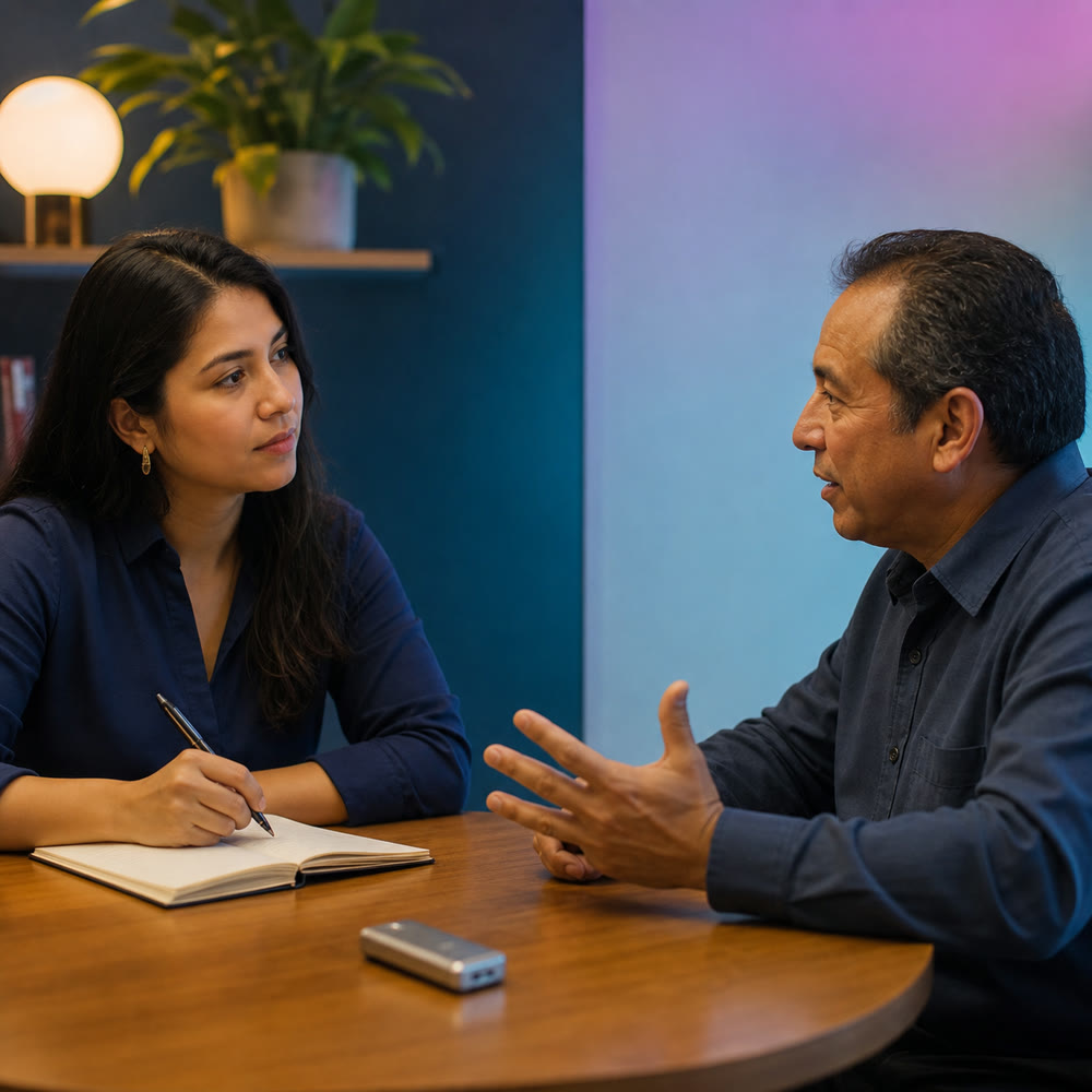Entrevista individual en un ambiente cercano